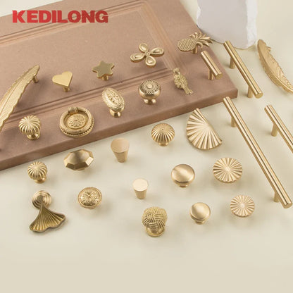 Minimalist solid brass cabinet pulls & handles