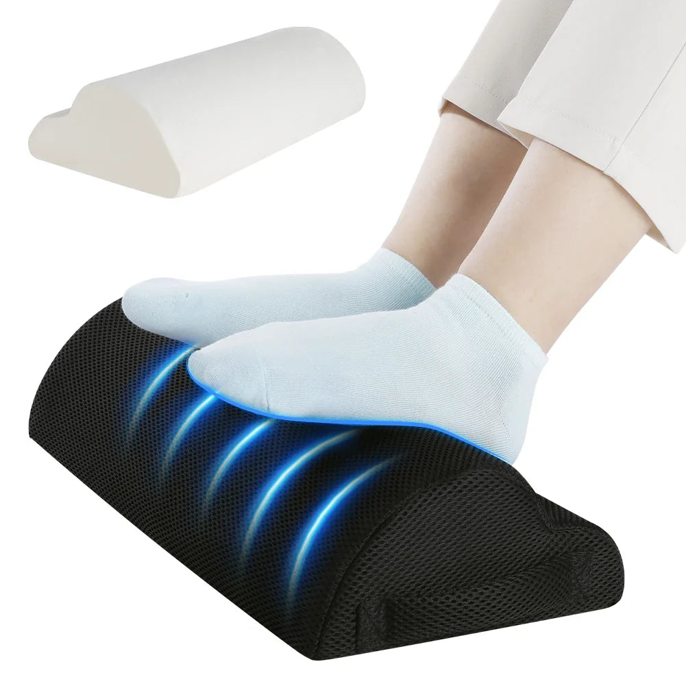 Memory Foam Office Foot Stool & Under Desk Footrest Leg Elevation Pillow for Gaming & Home Office