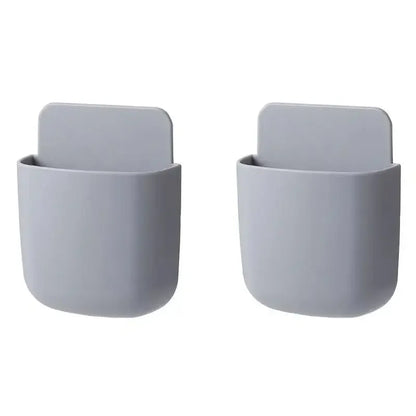 2PCS Wall Mounted Storage Box Household Living Room Conditioner Remote Control Bedside Phone Storage Holder Organizer Box1p2026