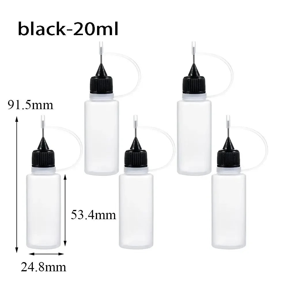 5/10/20/30/50/100ML Resuable Needle Tip Glue Applicator Plastic Bottle for Paper Quilling DIY Scrapbooking Paper Craft Tool