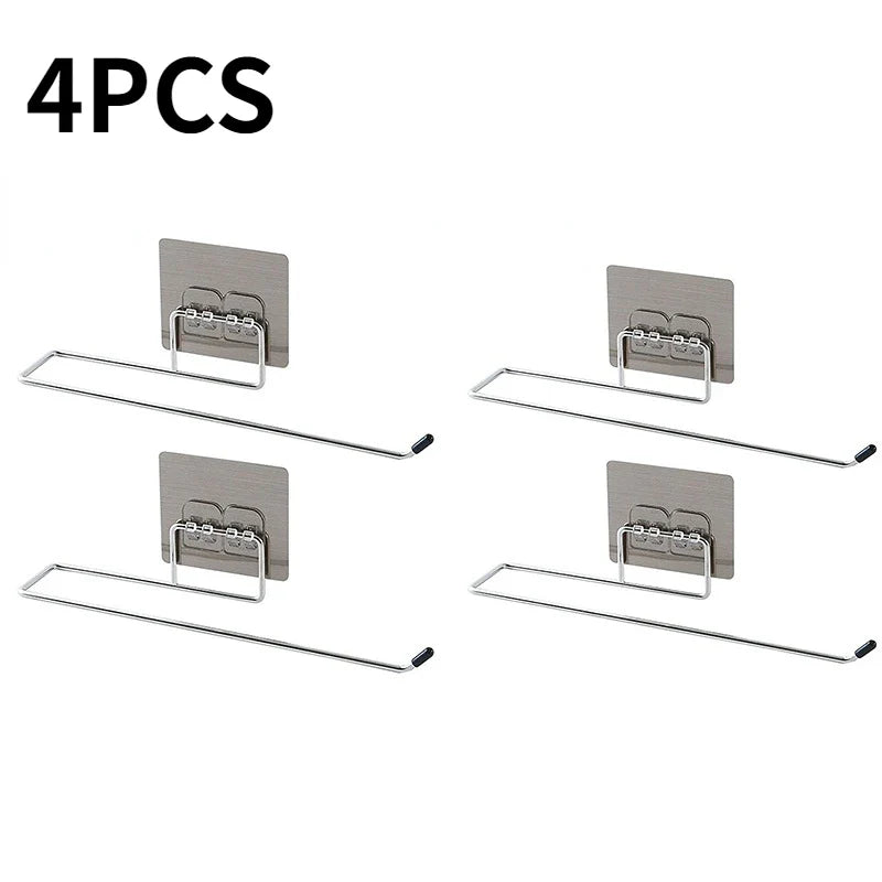 4/1PCS Kitchen Paper Holder Towel Storage Hook Toilet Paper Holder Towel Stand Storage Rack Tissue Holder Bathroom Organizer