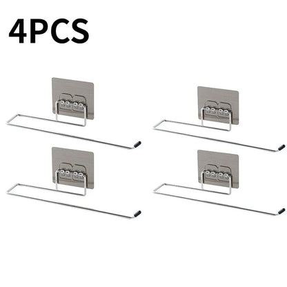 4/1PCS Kitchen Paper Holder Towel Storage Hook Toilet Paper Holder Towel Stand Storage Rack Tissue Holder Bathroom Organizer
