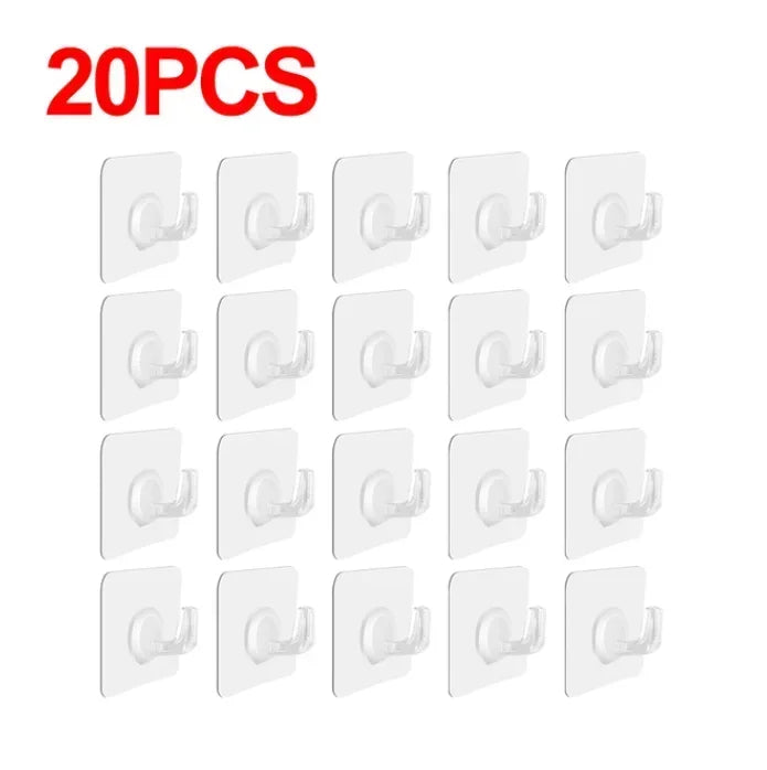 Adhesive Plastic Clear Utility Hooks Transparent Hook for The Drill-Free Wall Waterproof Key Wall Hooks