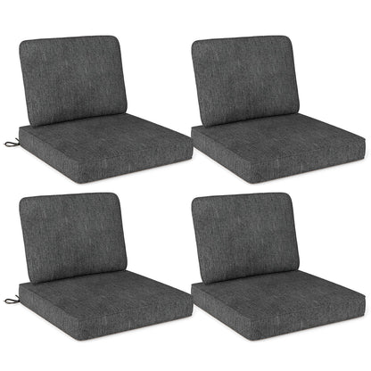 Set of 4 Outdoor Patio Cushion Set with Removable Covers