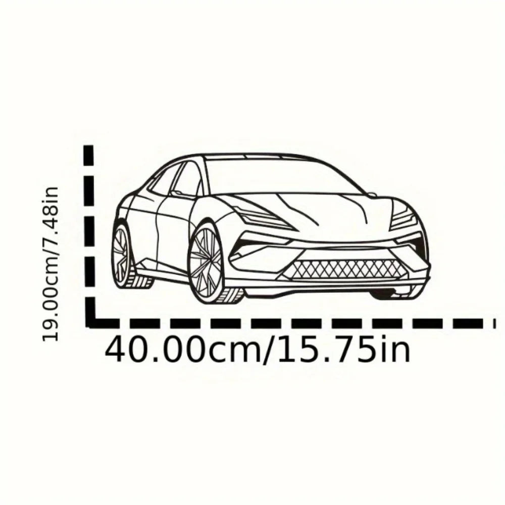 HelloYoung Metal Racing Car Wall Art Durable Sports Decor for Kids Room