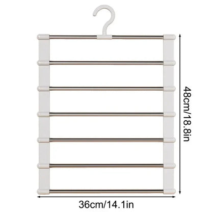 Multi-layer Pants Hanger Foldable Non-slip Clothes Rack Wardrobe Space Saving Organizer for Trousers Scarf Storage