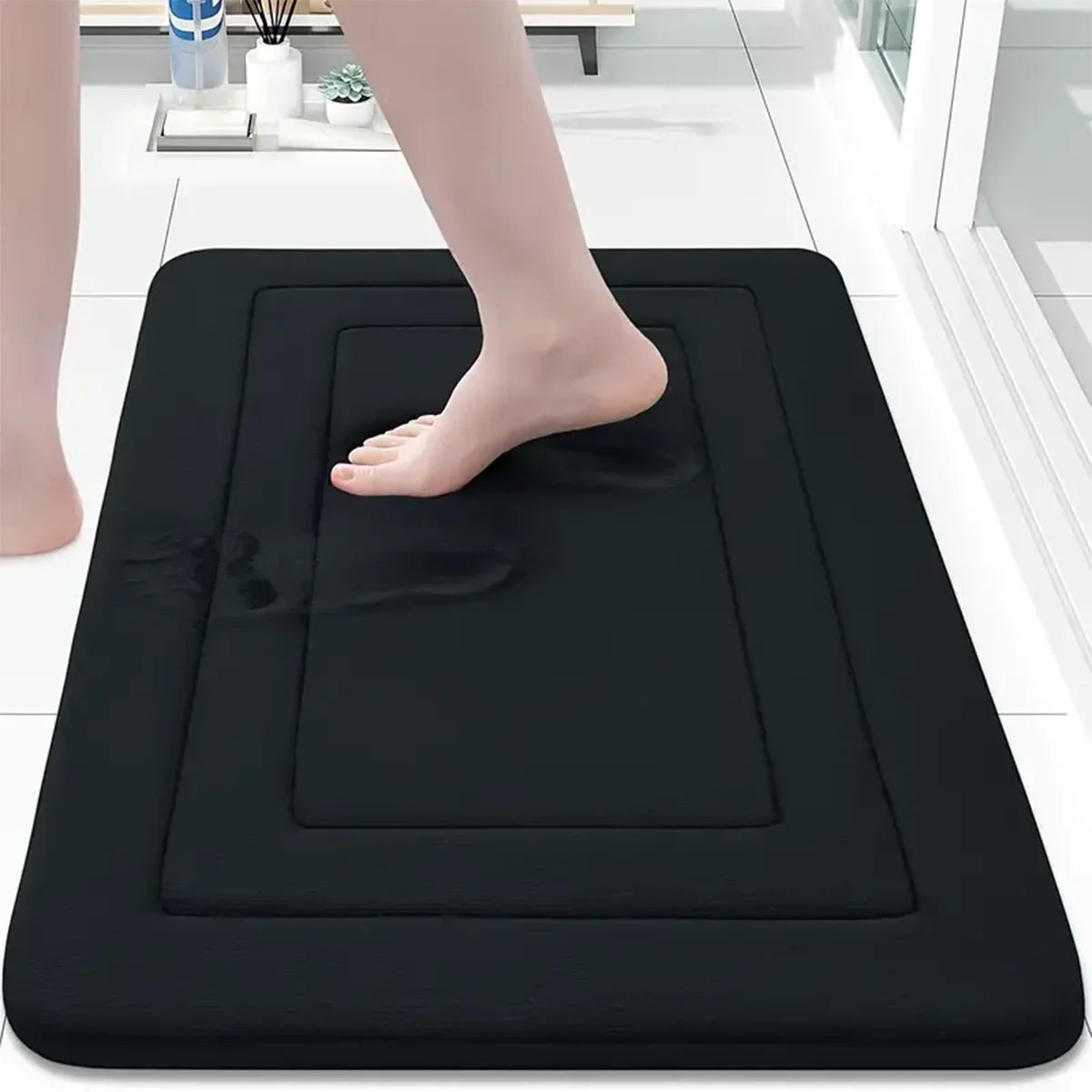 Thickened flannel absorbent floor mat entrance carpet bathroom mat entrance anti-slip mat entrance door mat toilet mat