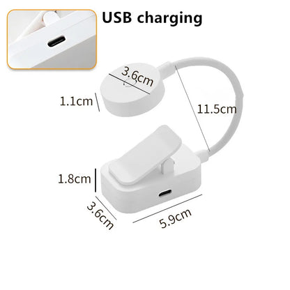 Mini LED Reading Book Light Table Lamp 3 Modes Adjustable Eye Protection Clip-On Study Reading Lamp for Travel Bedroom Book