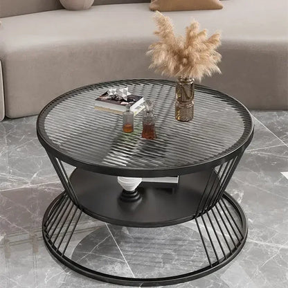 Small Apartment Living Room Round Household Minimalist Mini  Table Modern Light Luxury