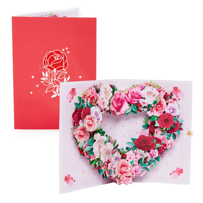 Cymbidium Orchids Pop-up Greeting Card with Envelope Flowers Postcard Floral Birthday Cards Valentines Gifts Creative Home Decor