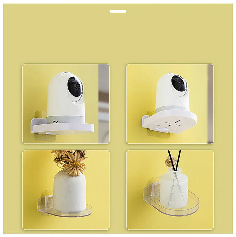 1/2PCS Wall Mounted Camera Bracket Adhesive, No Drilling, Household Indoor Storage, Fixed Monitoring Rack, Tray, Item Storage