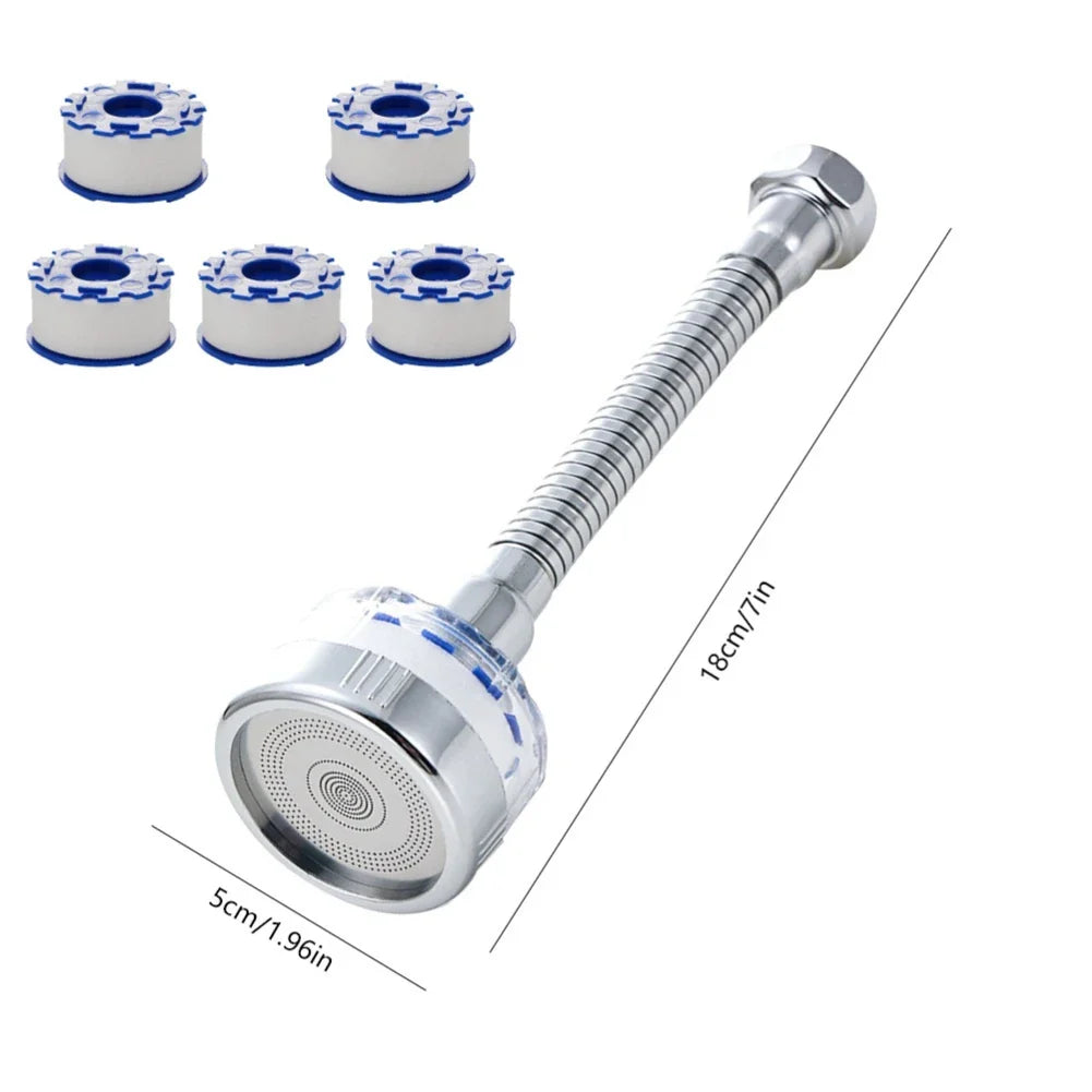 Kitchen Faucet Water Filter Pressurized Sink Filter Water Purifier 360° Tap Splash Proof Faucet Aerator Extender for Bathroom