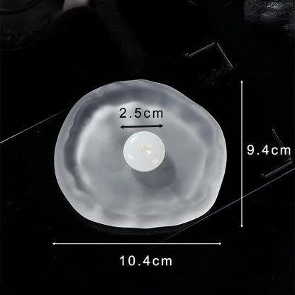 Mini Jade Incense Burner Incense Holder with Glass Incense Plate Ash Catcher Buddhism Supplies Home Decor
