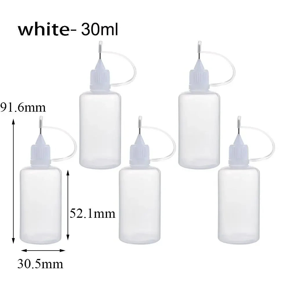 5/10/20/30/50/100ML Resuable Needle Tip Glue Applicator Plastic Bottle for Paper Quilling DIY Scrapbooking Paper Craft Tool