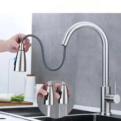 Stainless Steel  Kitchen Faucet Pull Out Brushed Nickle Black Kitchen Mixed Tap Kitchen Sink Tap