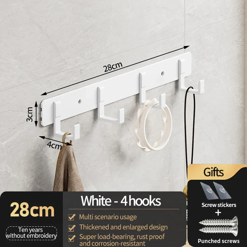 Hooks for hanging clothes at the entrance door, hanging hangers on the wall, and strong hooks for the wardrobe in th