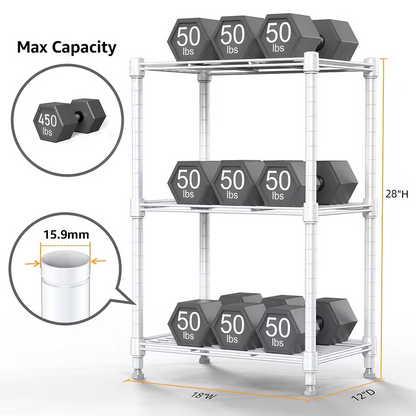 3/4/5/6/7/8 Tier Storage Shelves-Adjustable Wire Shelving Rack-Multi Sizes