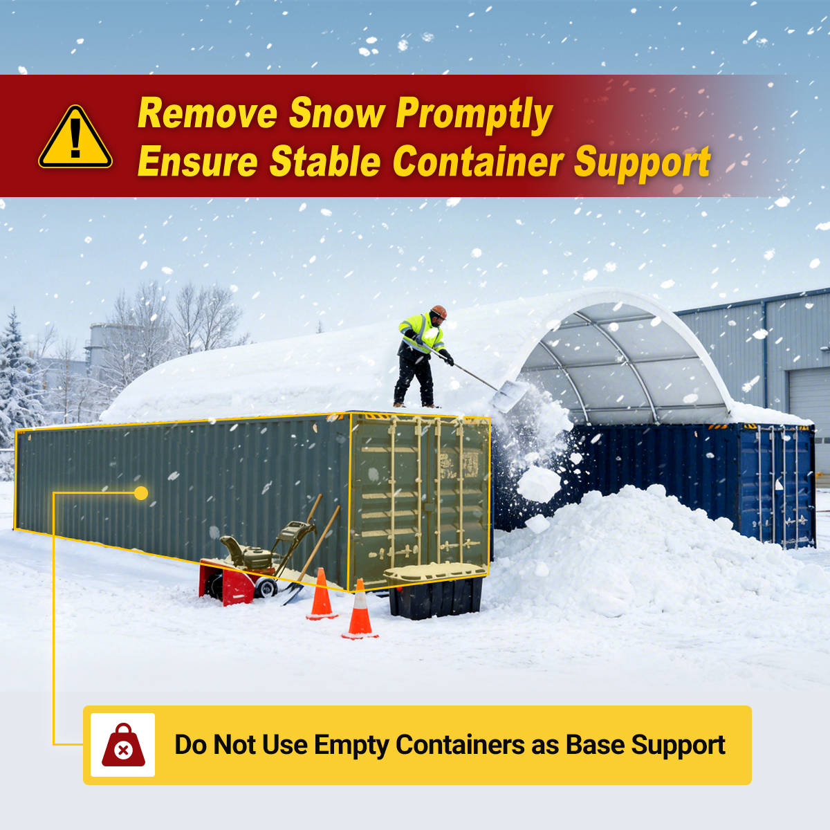 20x40 ft Container Shelter with Closed Back Panel