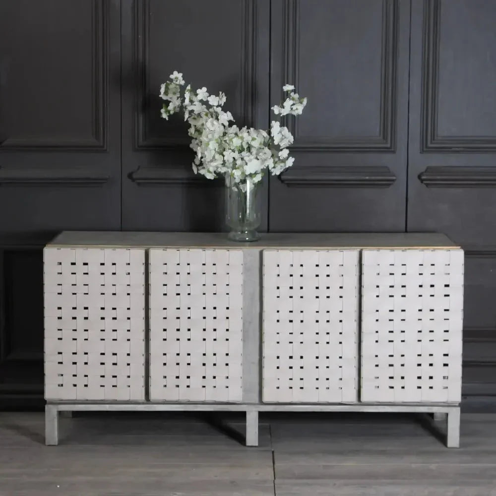 Soho Cream Leather Warp Sideboard
