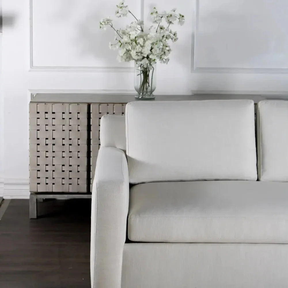 Soho Cream Leather Warp Sideboard
