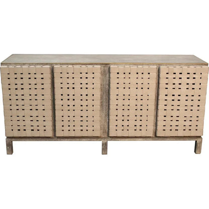 Soho Cream Leather Warp Sideboard