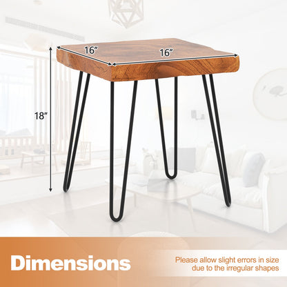 Square Reclaimed Recycled Indonesia Teak Wood End Table
