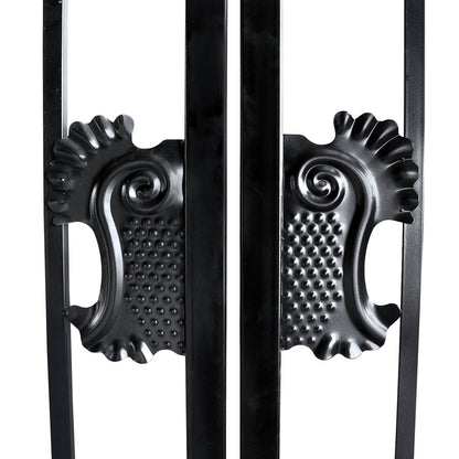 20x8 ft Steel Dual Swing Driveway Gate with Wider Goalposts