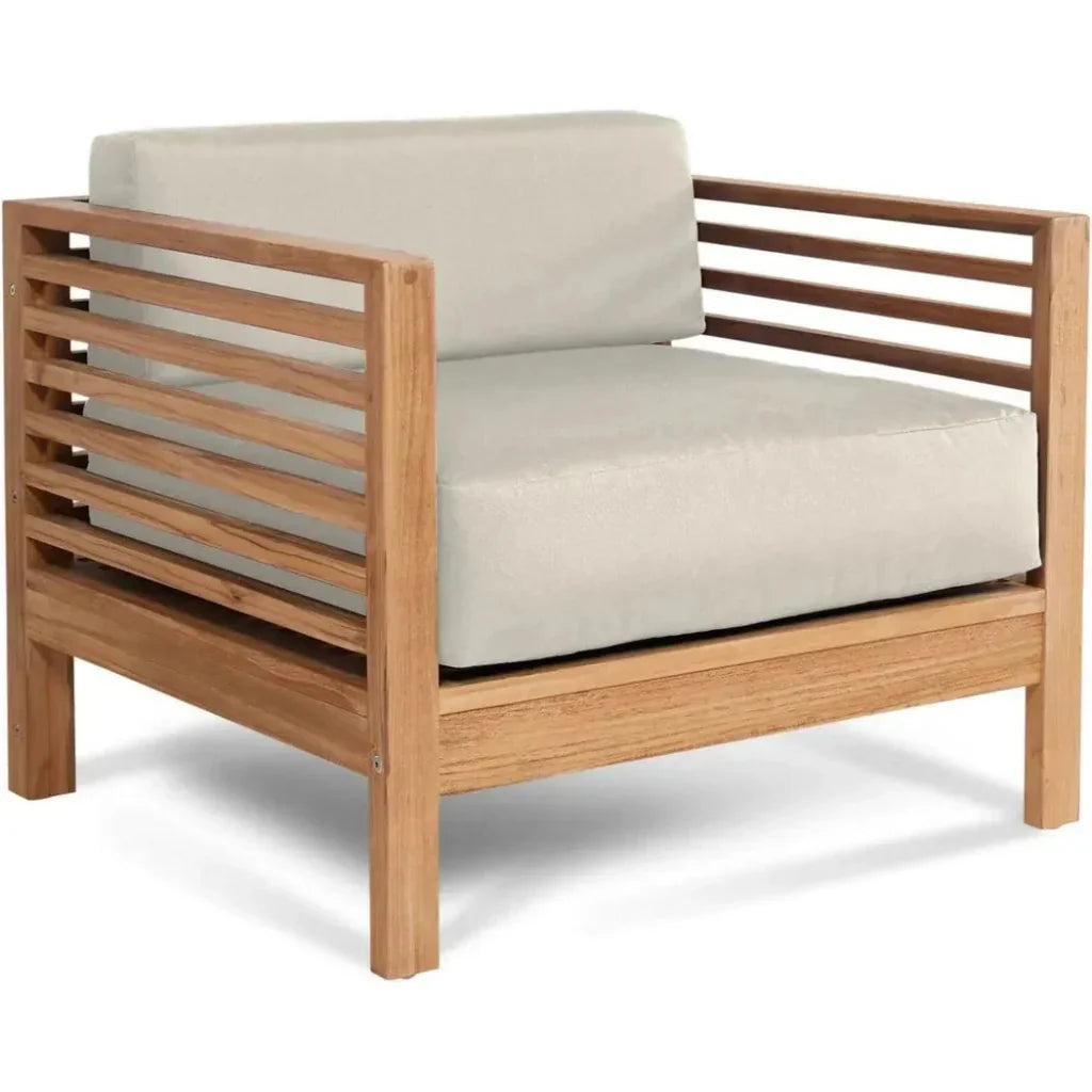 Summer Teak Outdoor Club Chair with Sunbrella Cushions
