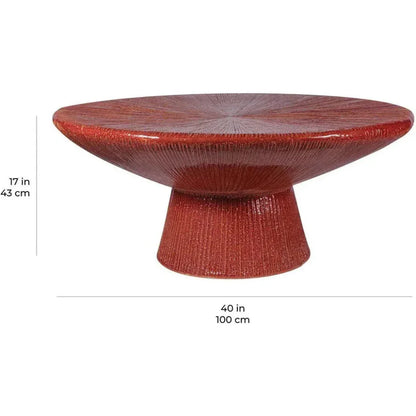 Sunburst Black Ceramic Outdoor Coffee Table