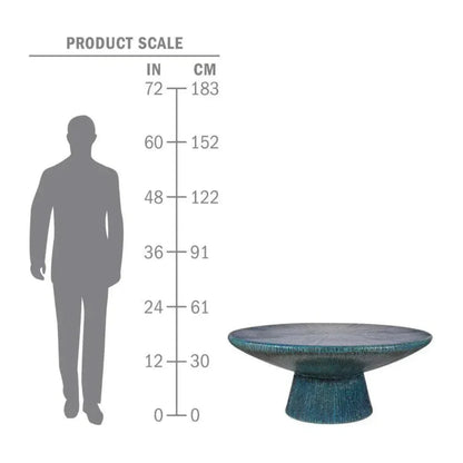 Sunburst Green Ceramic Outdoor Coffee Table