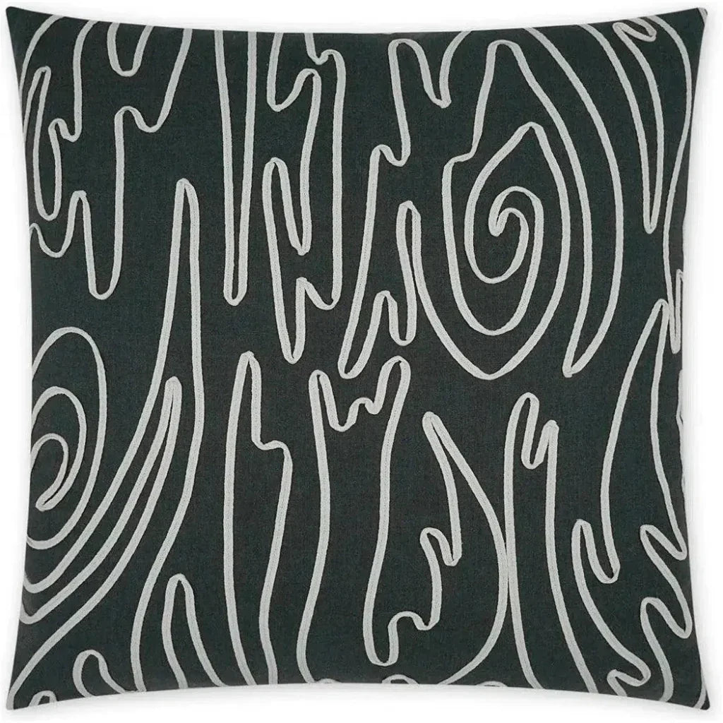 Swindler Black Abstract Black Large Throw Pillow Insert