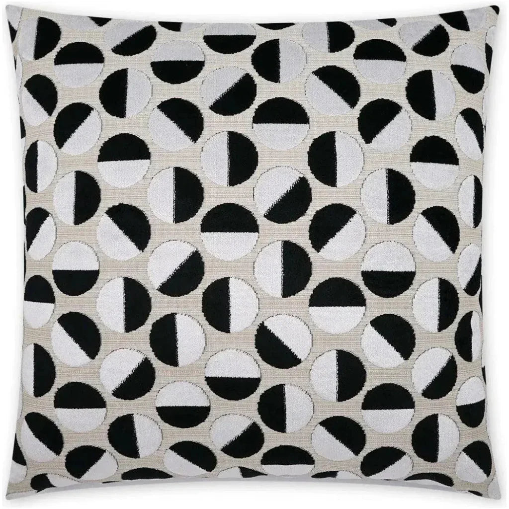 Tilt Circular Dots Black Large Throw Pillow Insert