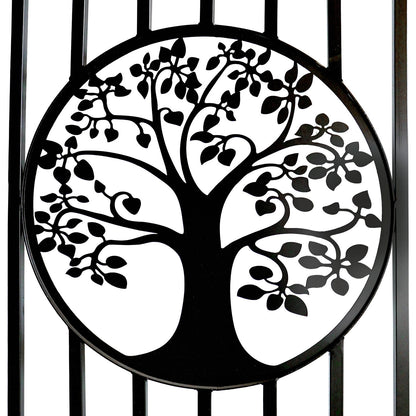 14x8 ft Steel Dual Swing Driveway Gate with Wider Goalposts