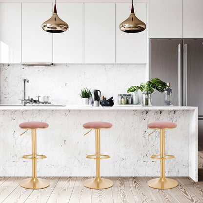 1PC Bar Stool with Footrest Ergonomic 360° Swivel Dining Stool Height-Adjustable Counter Stools for Bistro Kitchen Bar Cafe