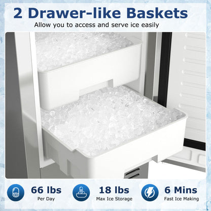 Under Counter Nugget Ice Maker with Timer & Self-Cleaning
