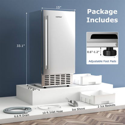 Under Counter Nugget Ice Maker with Timer & Self-Cleaning