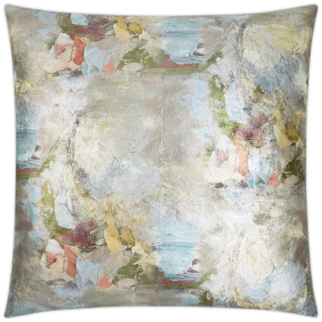 Untamed Chic Glacier Abstract Silver Large Throw Pillow