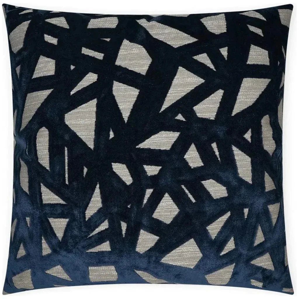 Veleri Indigo Abstract Navy Large Throw Pillow Insert