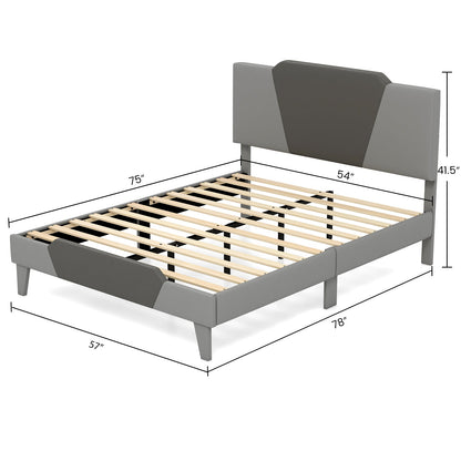 Full/Queen/Twin Velvet Upholstered Bed Frame with High Headboard