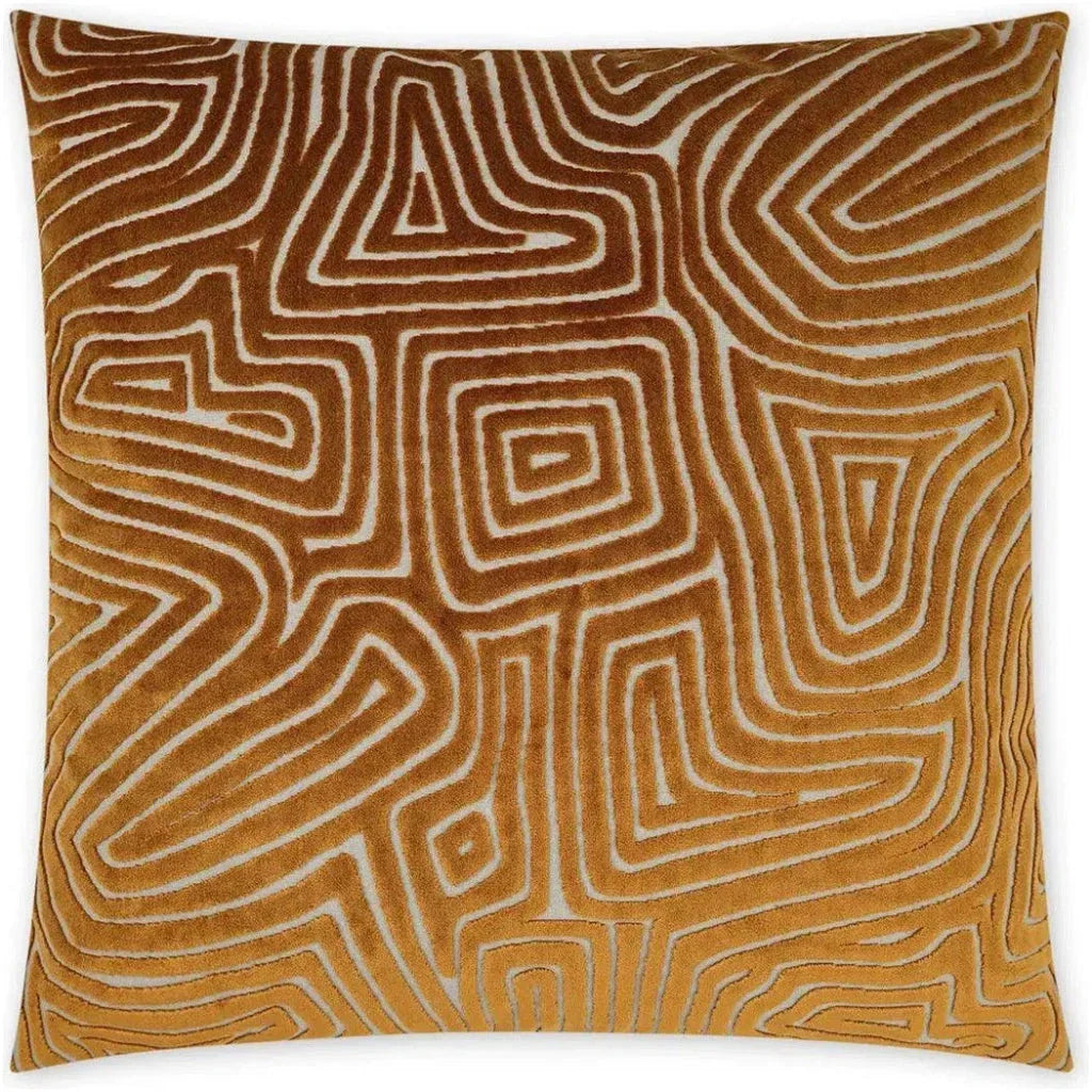 Vertigo Rust Abstract Copper Large Throw Pillow Insert