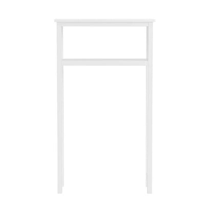 White Solid Wood Over the Toilet 1-Shelf Storage Rack