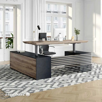Anderson · L-Shaped Executive Standing Desk, Adjustable Height