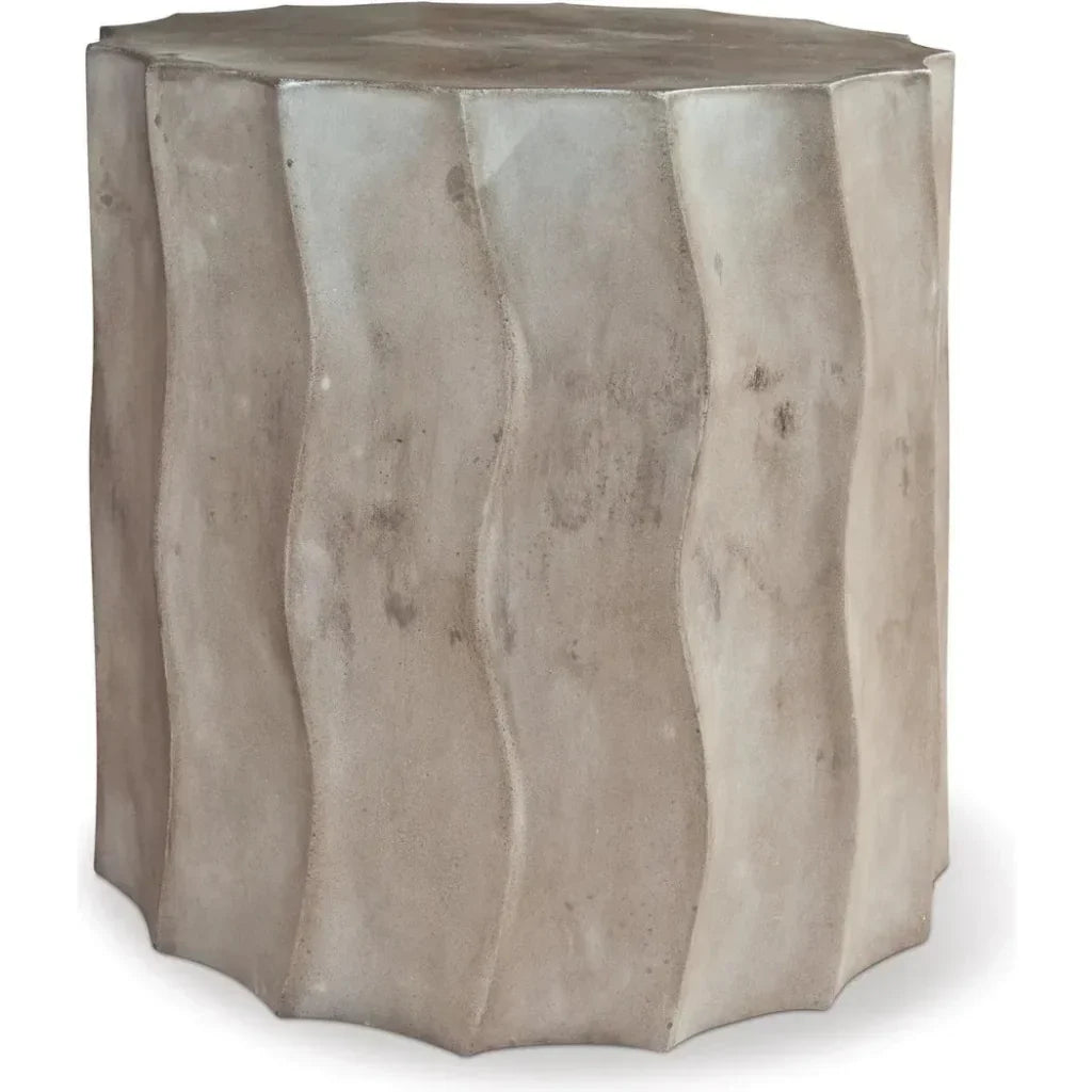 Wave Accent Table (Short) - Concrete Outdoor End Table