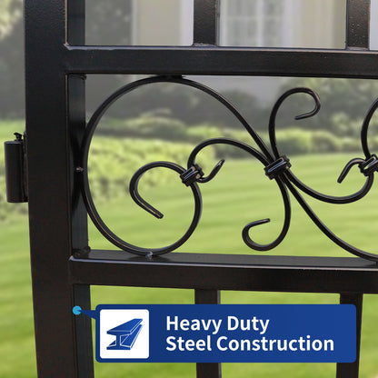 14x8 ft Steel Dual Swing Driveway Gate with Wider Goalposts