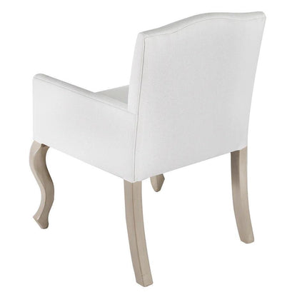 Pallais White Fabric Dining Armchair
