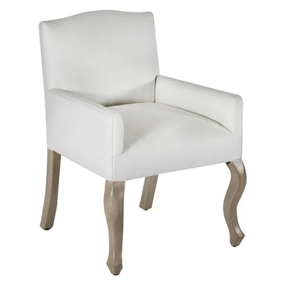 Pallais White Fabric Dining Armchair