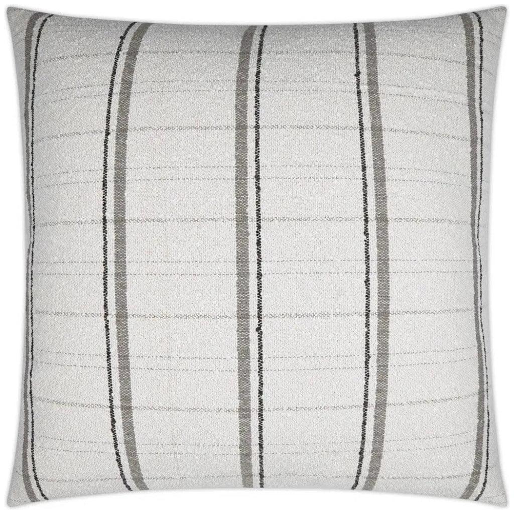 Wooly Bully Snow Stripes White Grey Large Throw Pillow