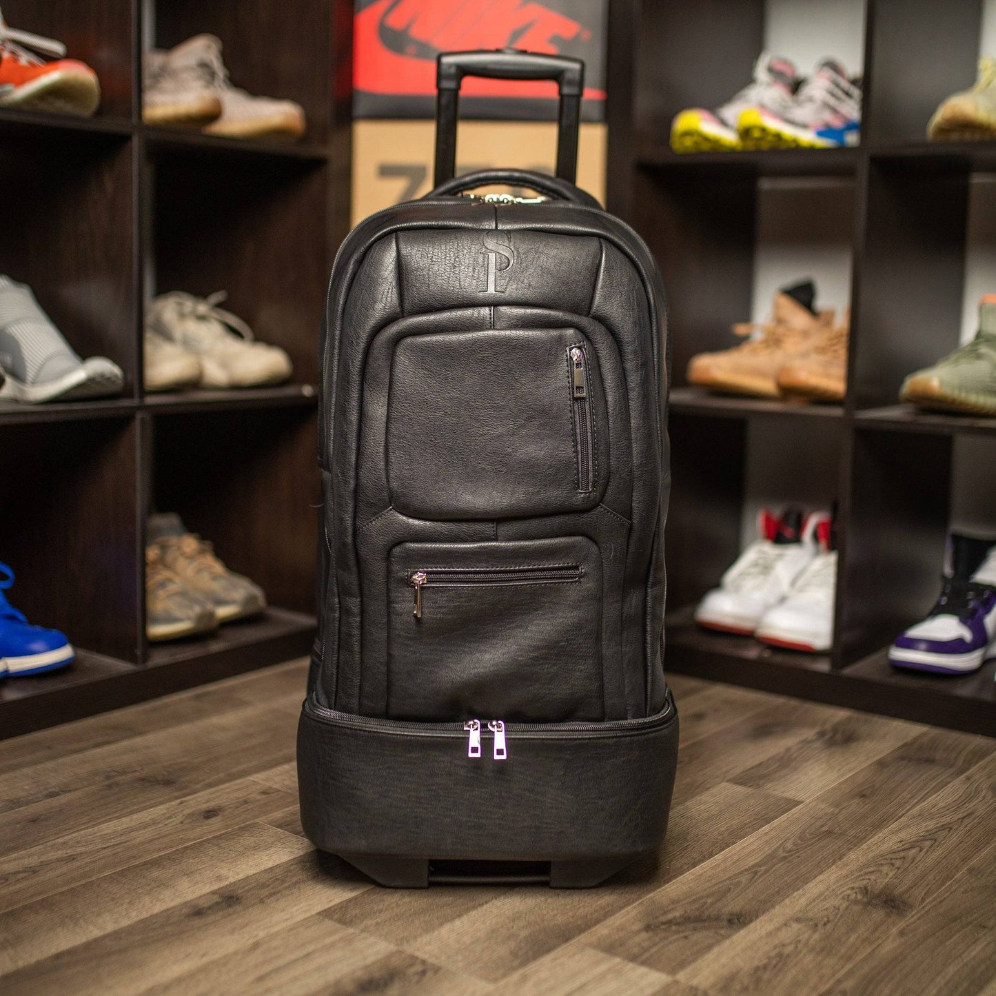 Black Leather Carry-On Roller Bag (Only 150 Made)