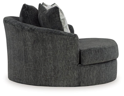 Biddeford - Oversized Swivel Accent Chair - Shadow