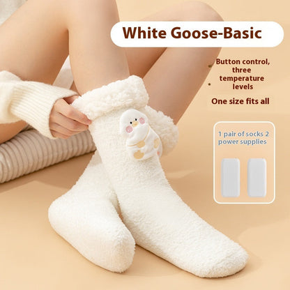 Thickened Fleece Warm Feet Electric Heating Socks